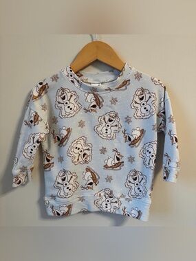 ☃️Dear Aspen Frozen Blue Olaf Print Crewneck Size 2T☃️